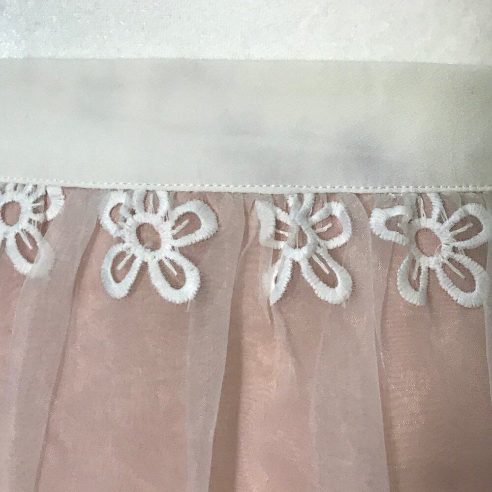Endless Rose Pink Skirt, Sheer Floral Overlay - Picture 6 of 8